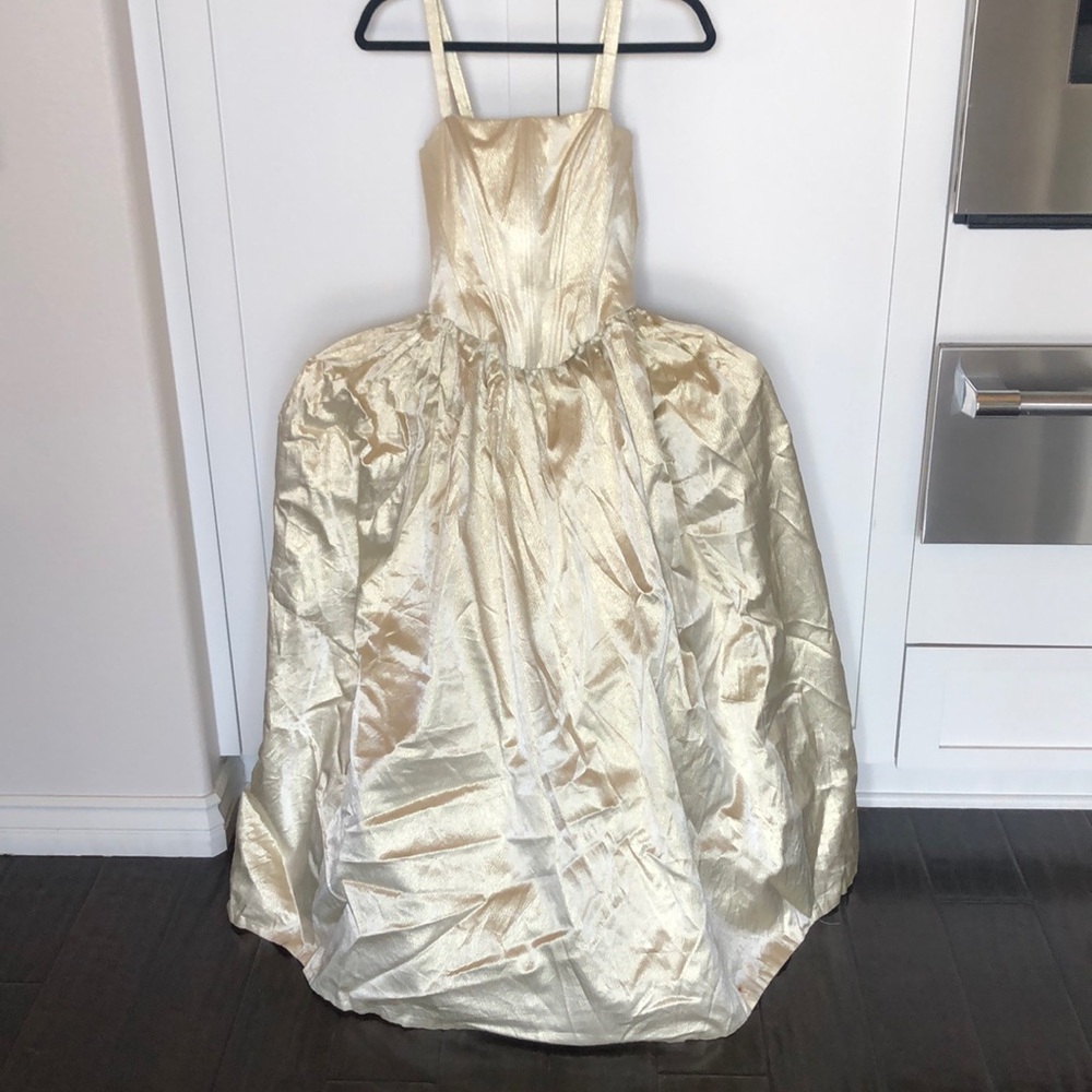 Jessica McClintock gold lamé Cinderella dress